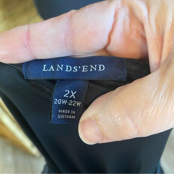 Lands end plus size Elegant Black Velvet Dress 2X witchy moody goth whimsigoth - Picture 7 of 7